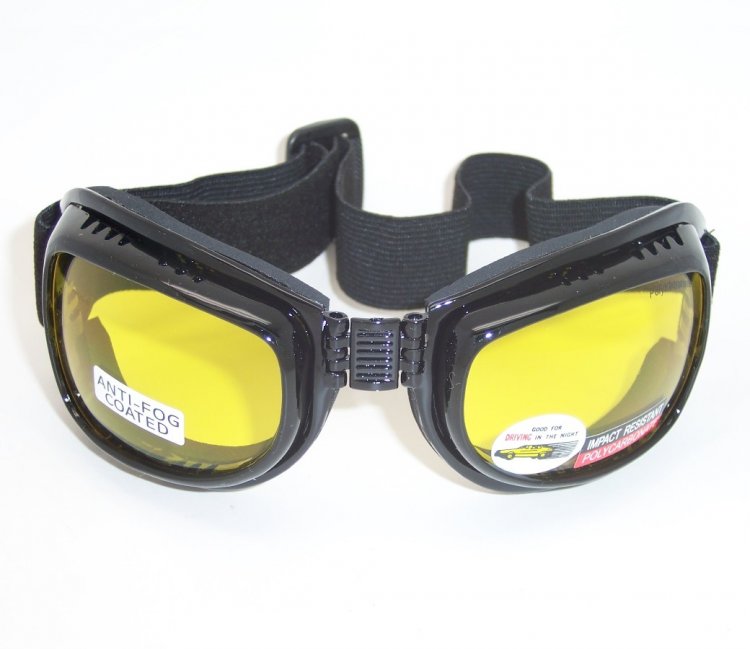 Aviator Night Drive Yellow Lens Goggle Glasses (Anti-Fog Coated) 90746-YL