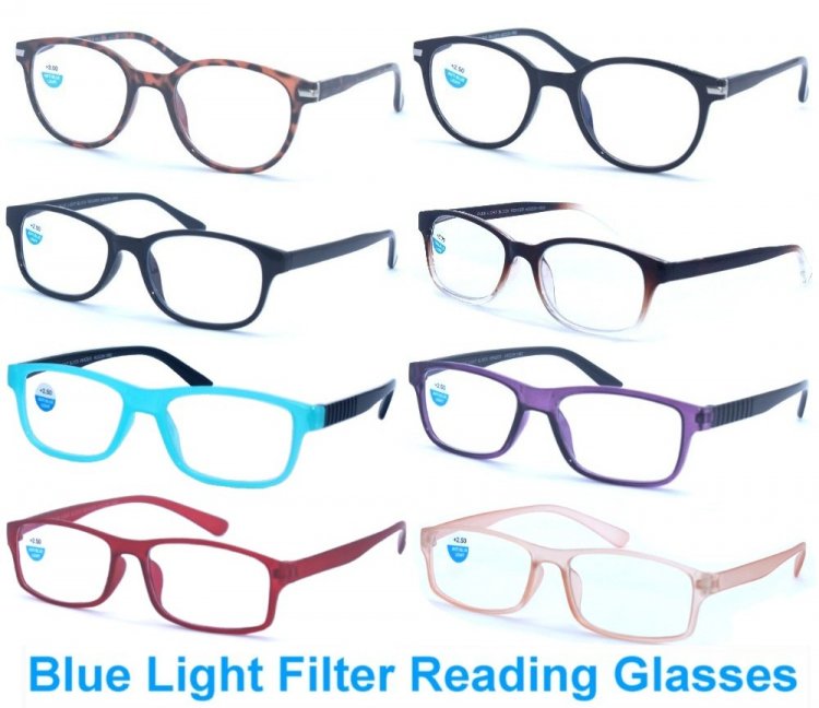 Blue Light Filter Reading Glasses 4 Style Asstd R9184A-87A